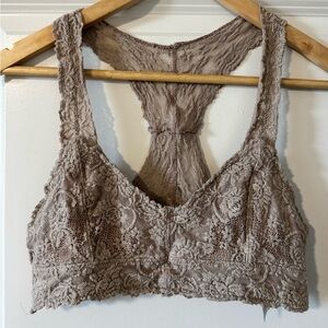 Lace Racerback Bralette in Taupe